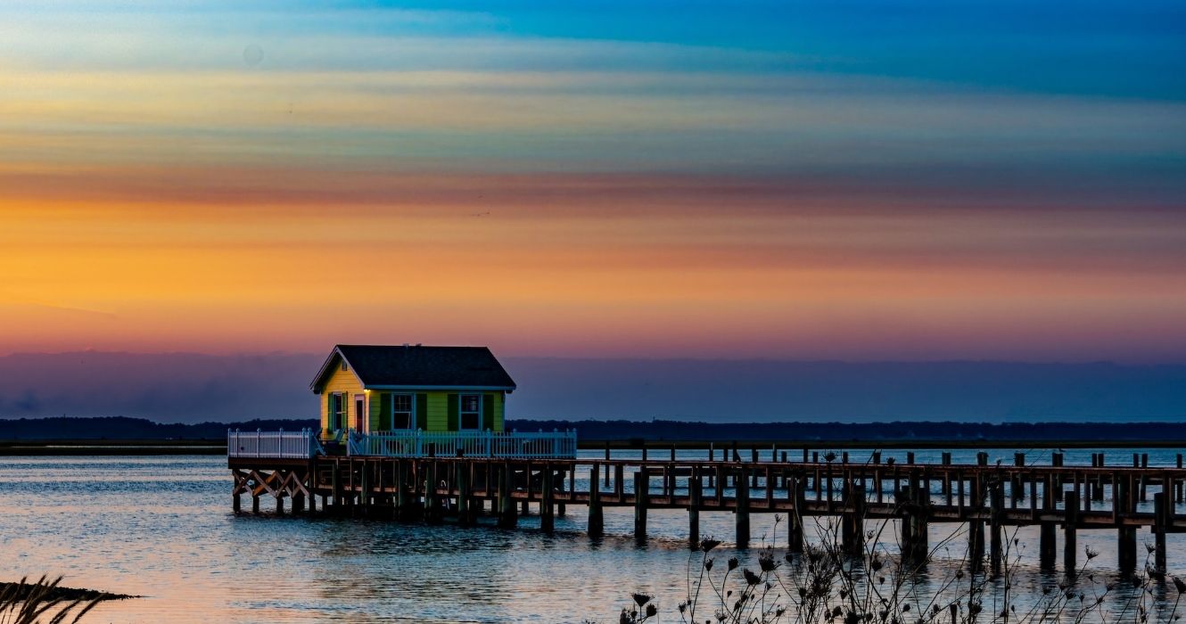 Chincoteague Island, Virginia at sunset