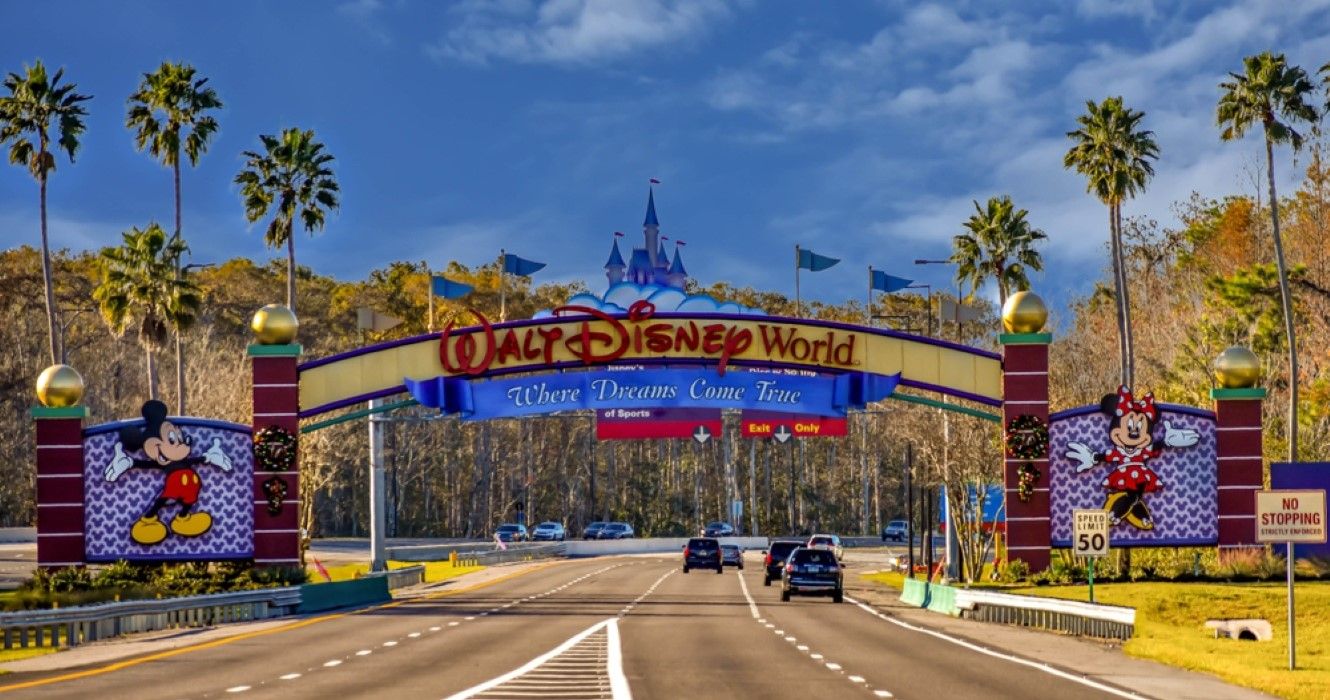 Entrance Arch of Walt Disney Theme Parks at Lake Buena Vista area, Orlando, Florida