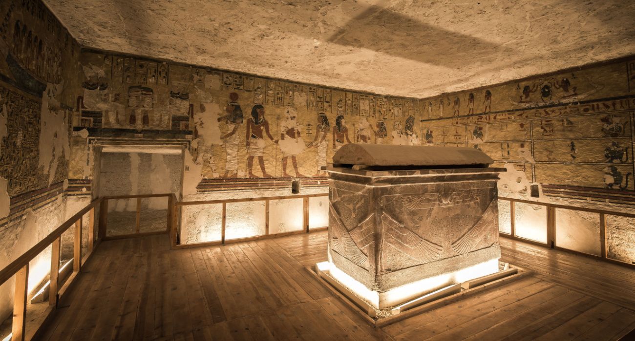Example burial chamber in the Valley of the Kings