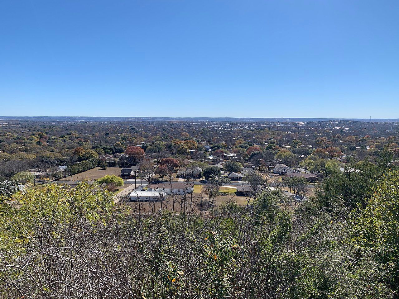 An aerial view of Fredericksburg, Texas