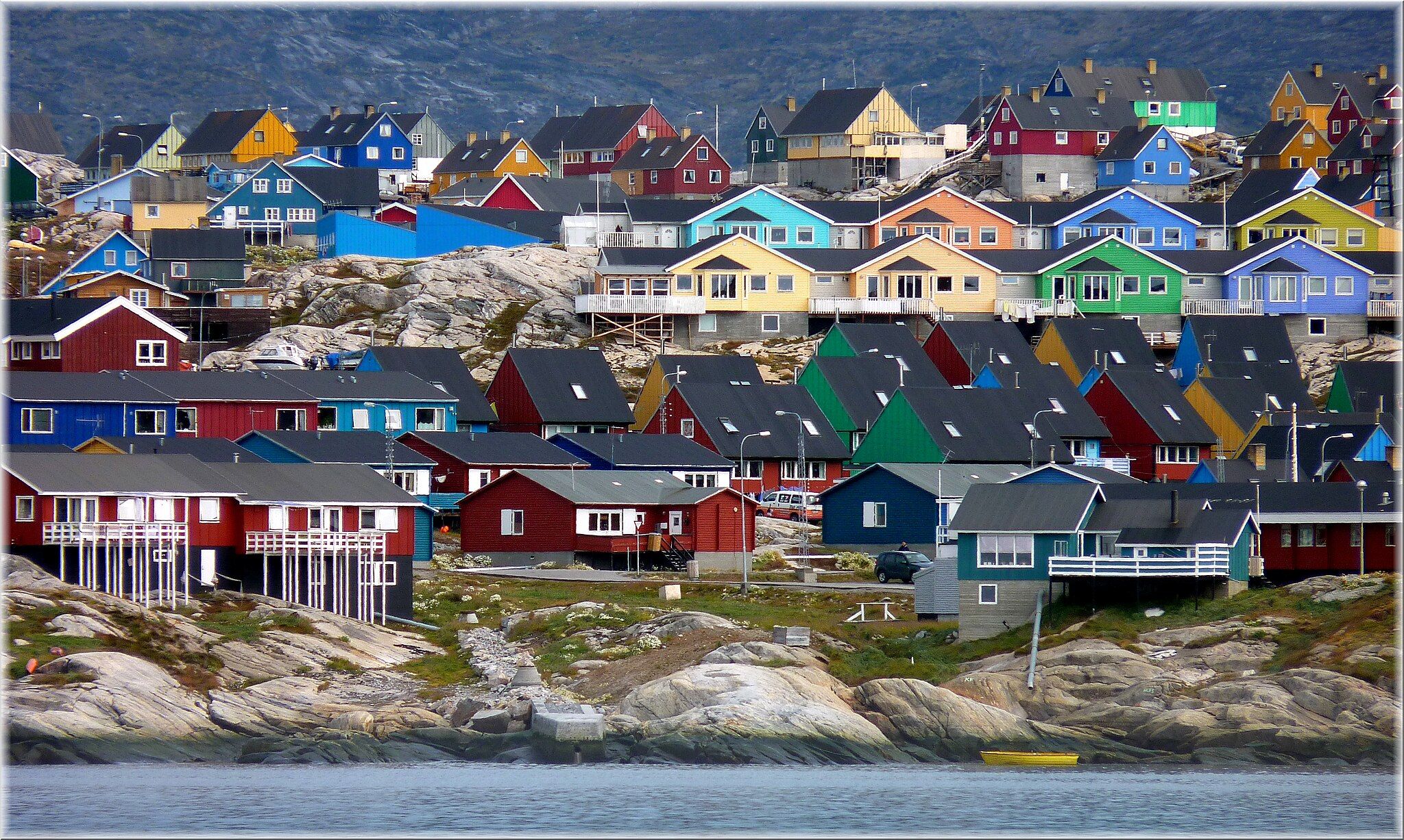 Beautiful and colorful houses in Ilulissat, Greenland
