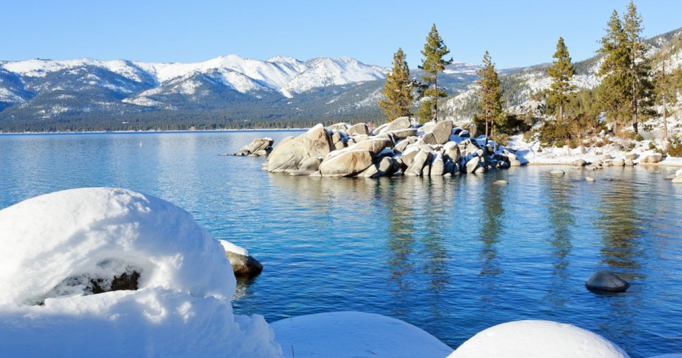 Lake Tahoe in sunny winter, California