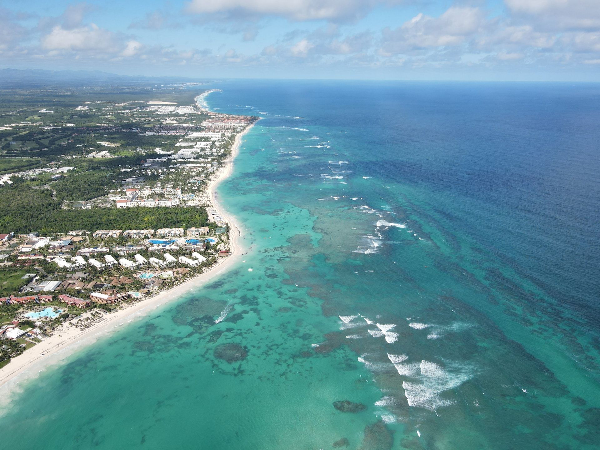 An aerial view of Punta Cana, Dominican Republic