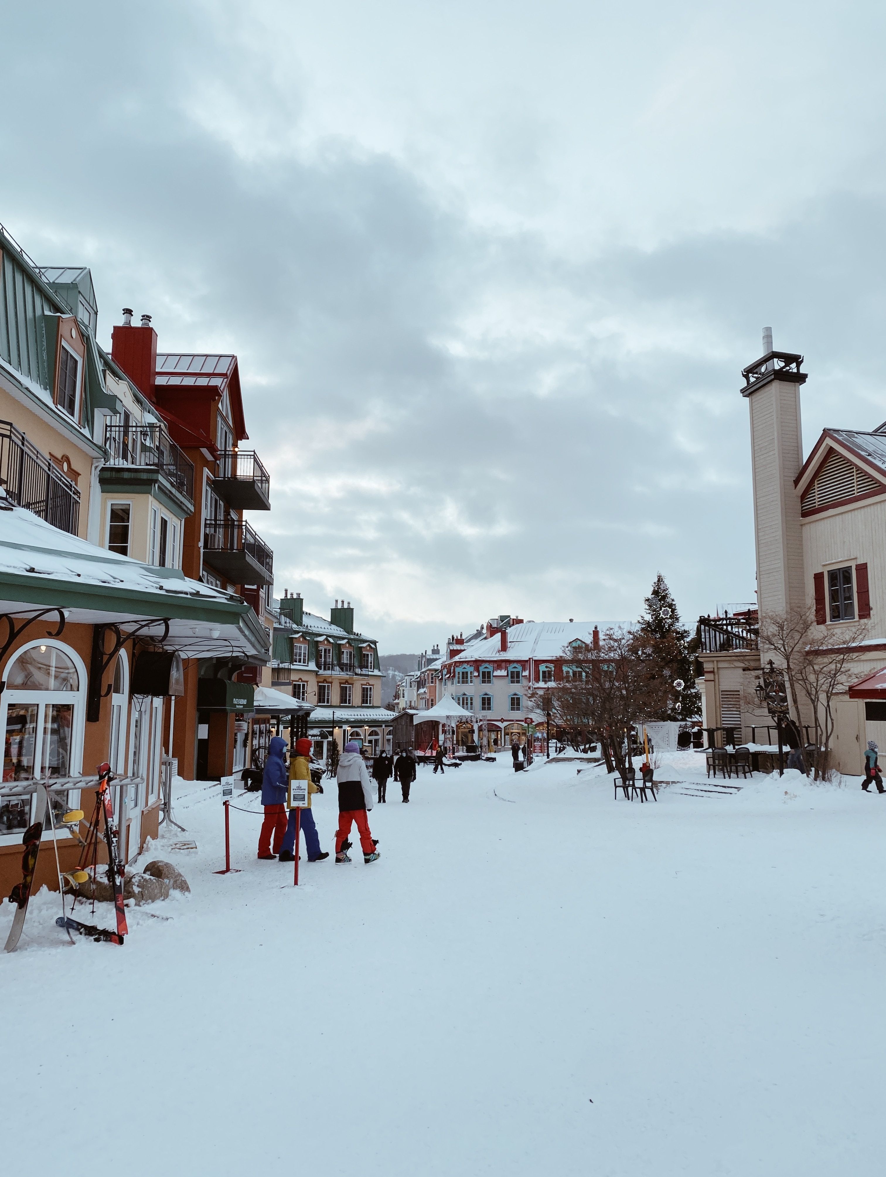 People outside Mont-Tremblant, QC, Canada