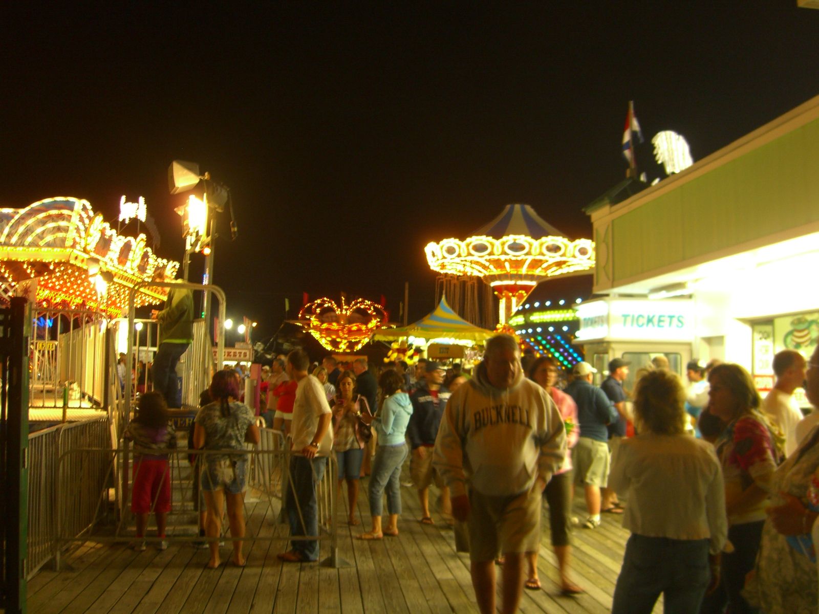 A mini amusement park by Point Pleasant Beach at night 