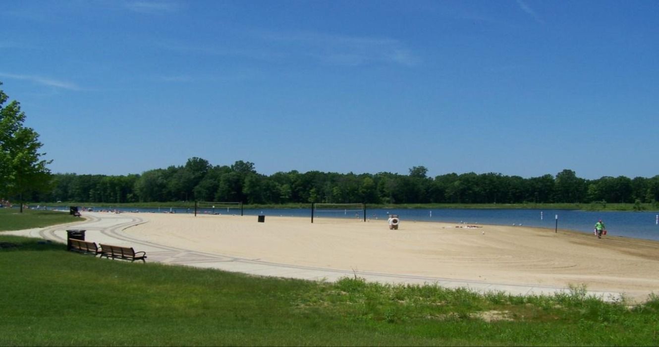 Millennium Park Beach in Grand Rapids, MI, Michigan, USA