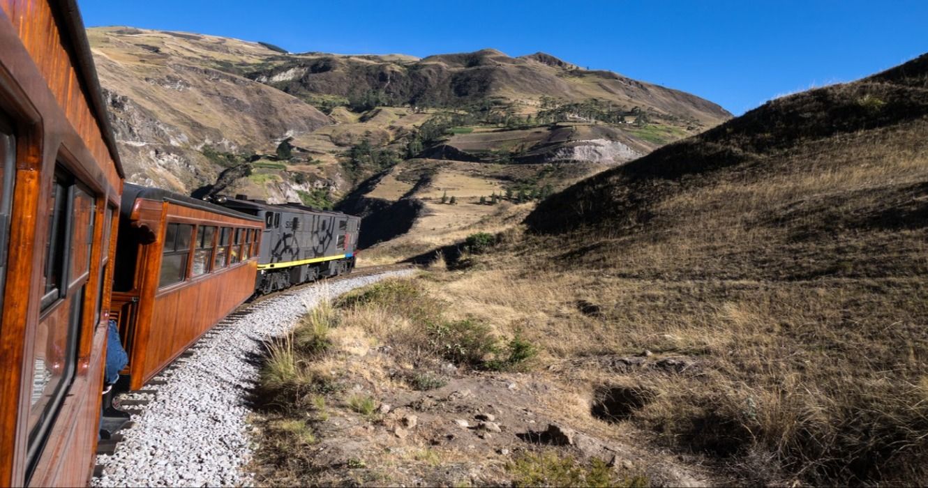 The scenic ride on the Devil's Nose Train (Nariz Del Diablo) from Riobamba, Ecuador