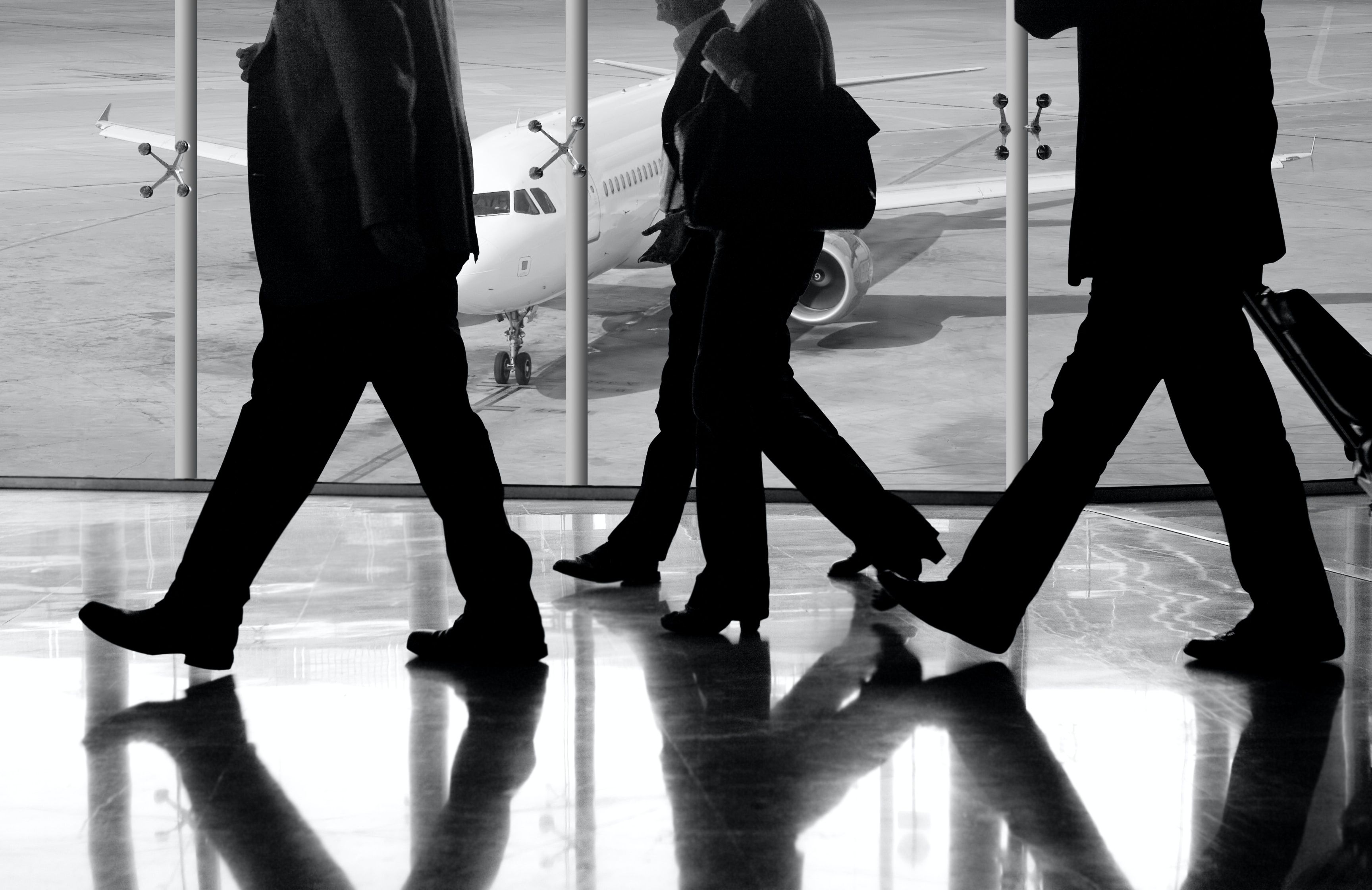 Business travels in a airport