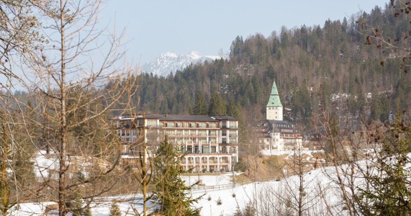 Schloss Elmau Luxury Spa Retreat during winter season, Elmau, Germany