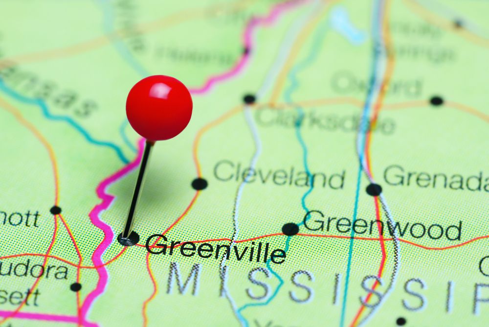 Greenville, Mississippi on map
