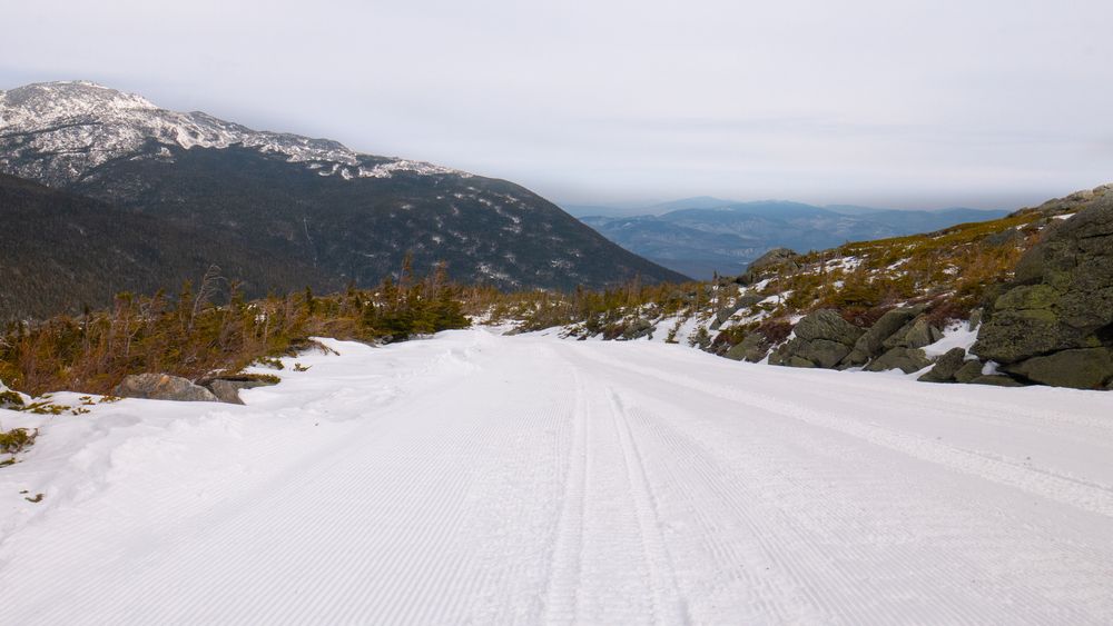 Snowy Mount Washington Auto road in the winter