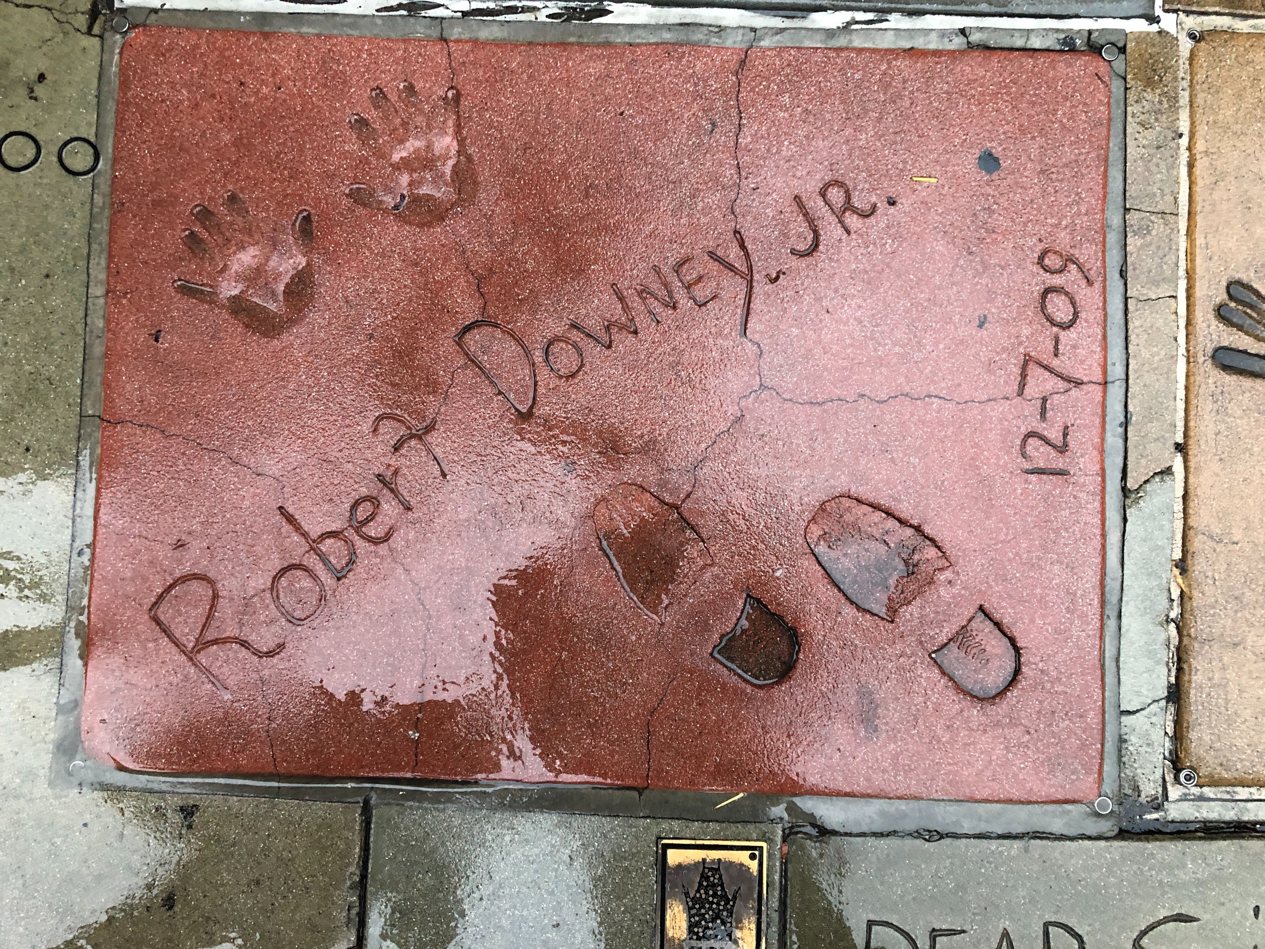 Hand and foot prints of RDJ