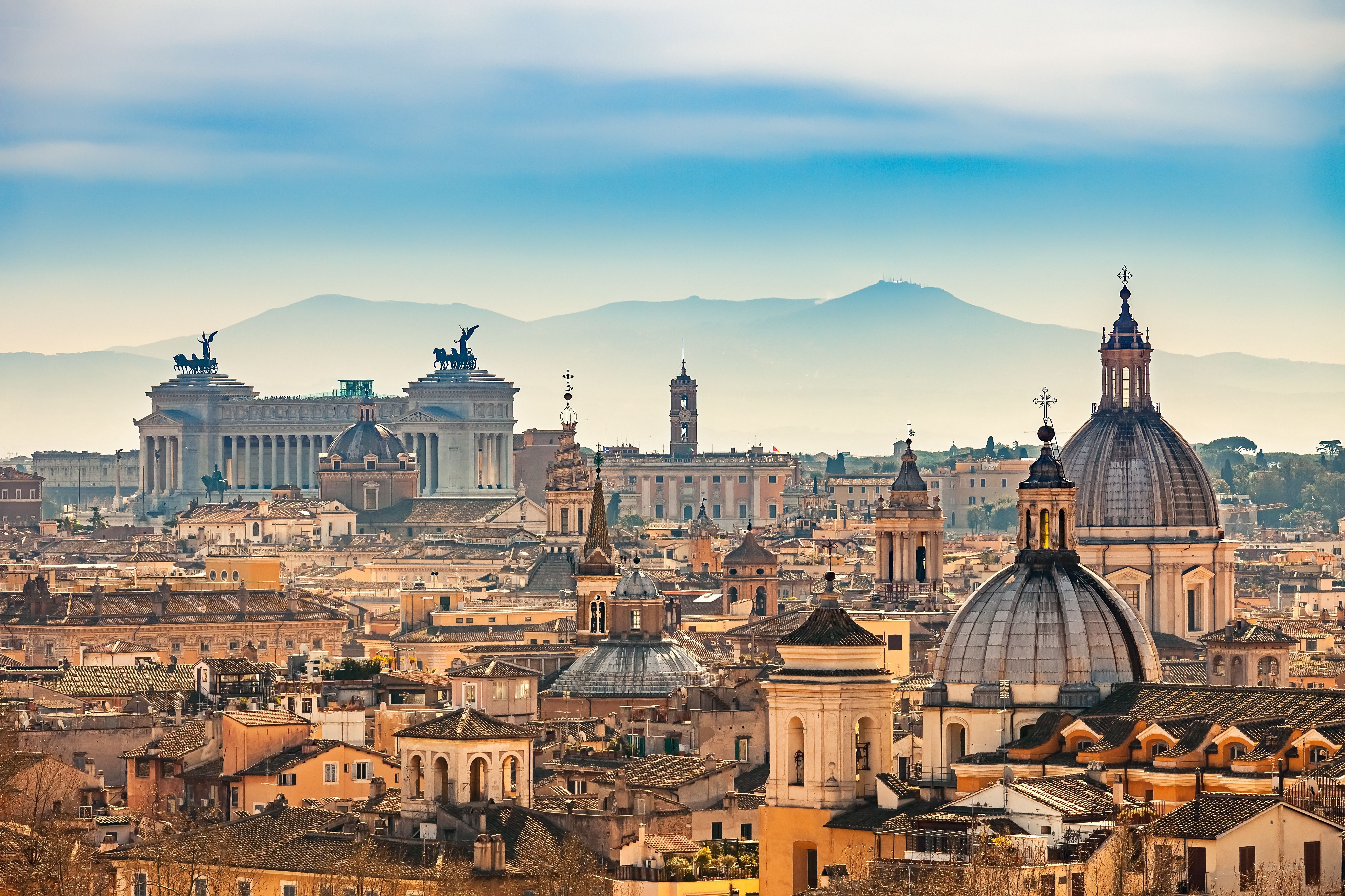 The skyline of Rome, Italy