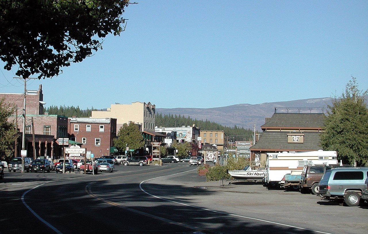 Donner Pass Road in downtown Truckee, Northern California.