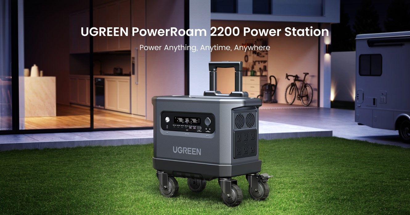 ugreen powerroam 2200 on grass and portable trolley