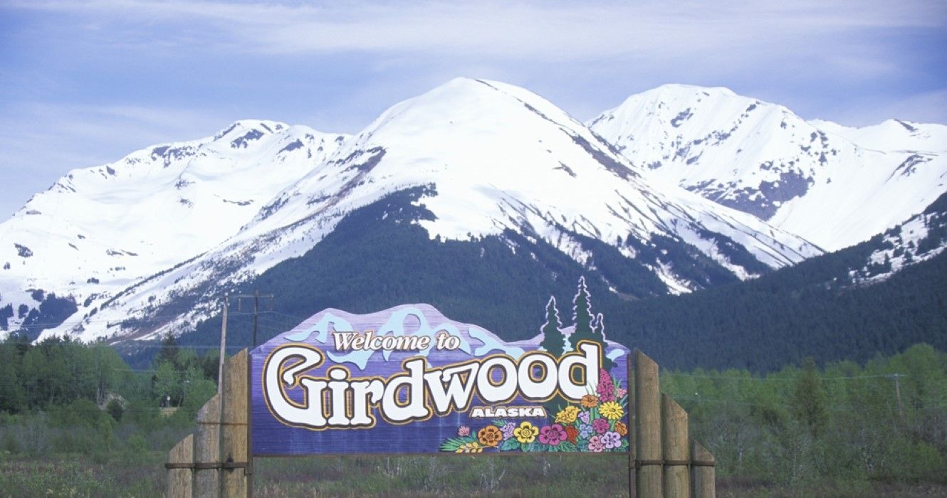 Welcome to Girdwood sign, Alaska