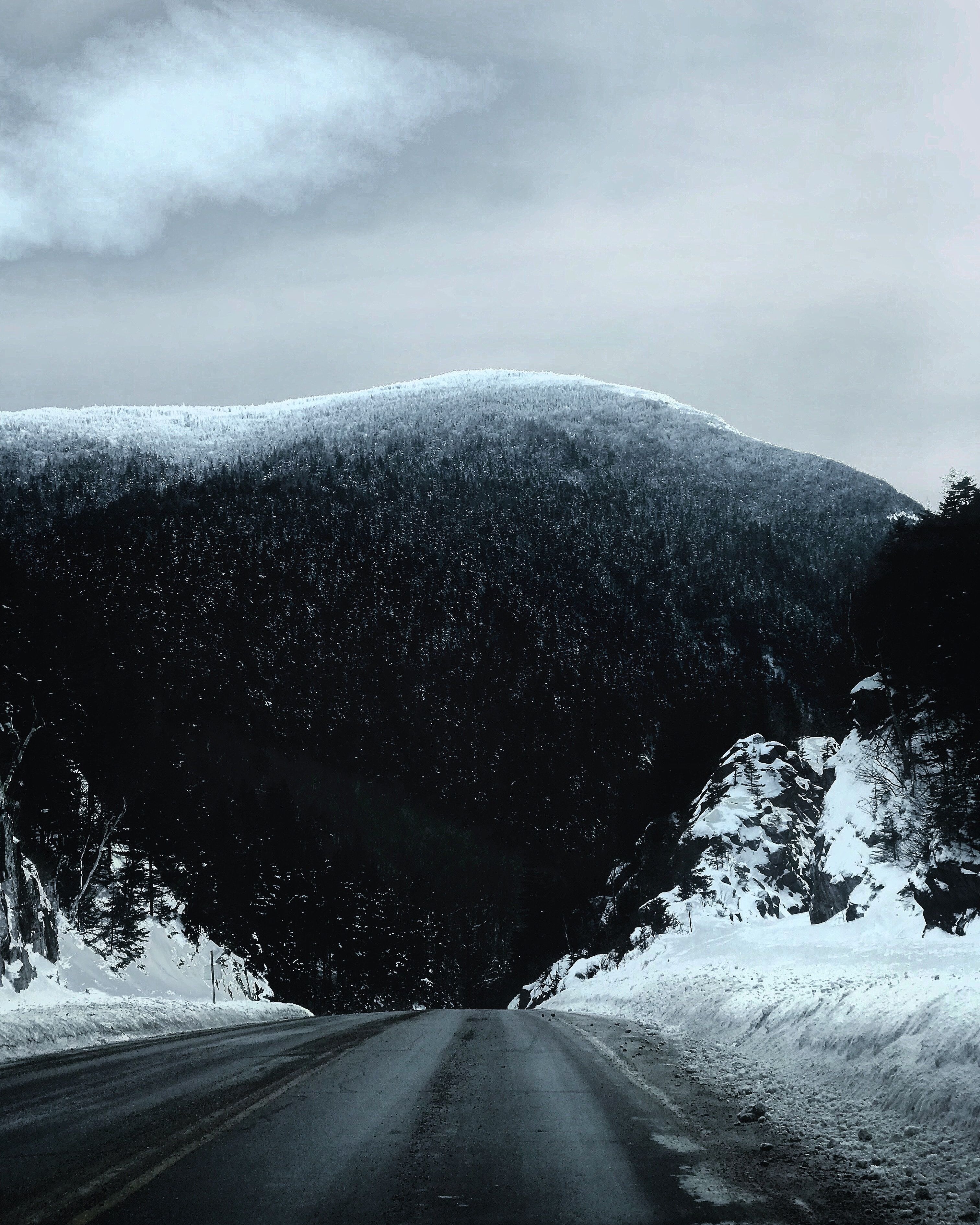 Bleak mountain drives in New Hampshire