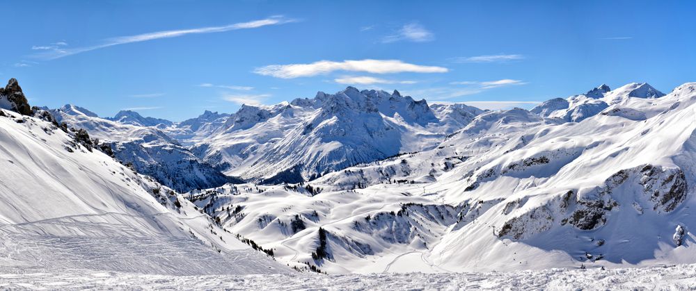 Winter Mountainscape Lech-Zürs in Austria