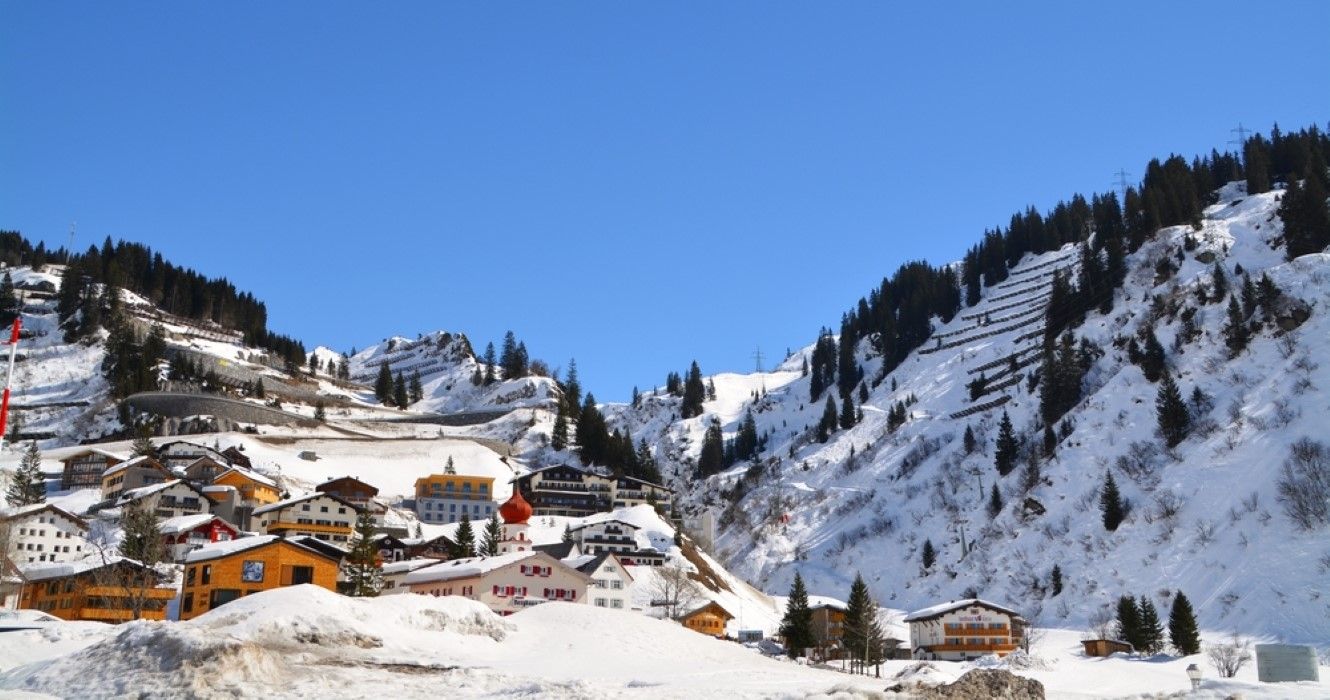 Winter Scenery at St. Anton Ski Resort, Arlberg, Austria