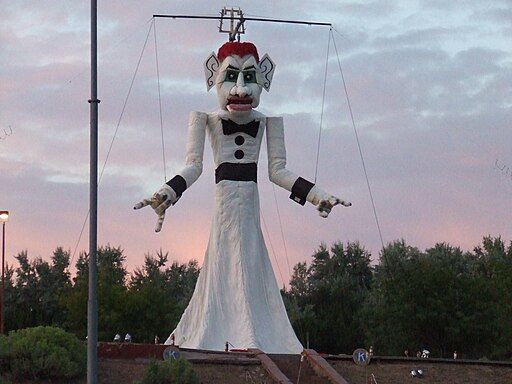 Zozobra awaiting to be burned at midnight in Santa Fe, New Mexico USA