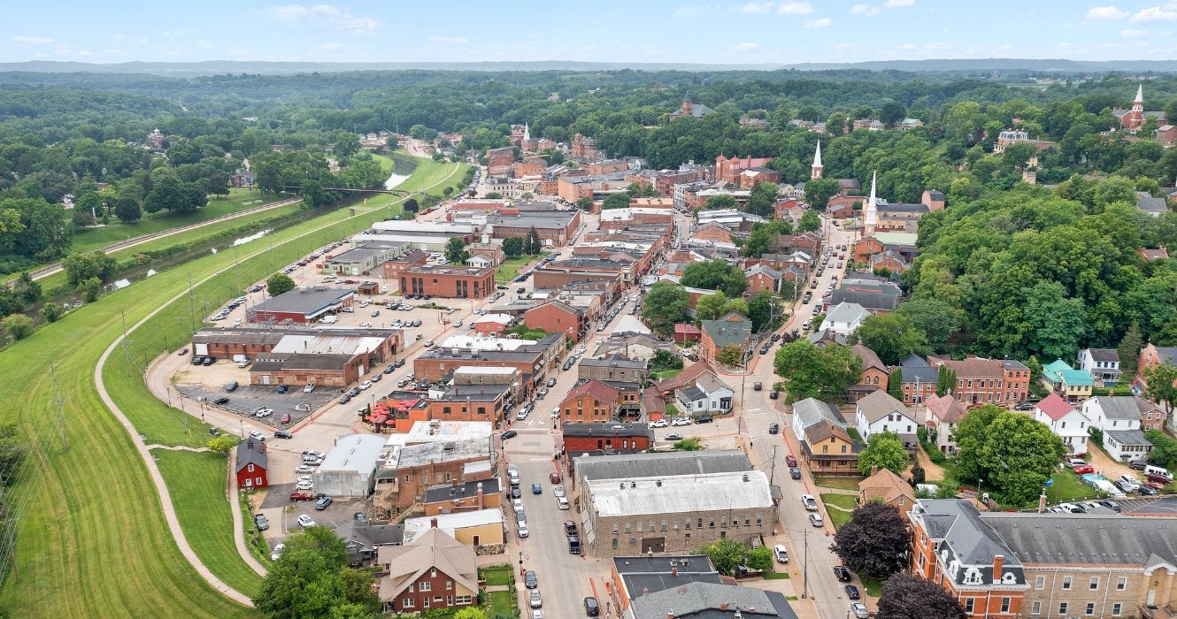 Aerial view of Galena Illinois-1
