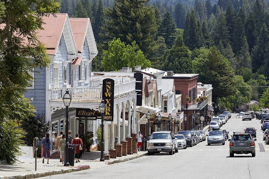 Broad Street Downtown Area in Nevada City, California