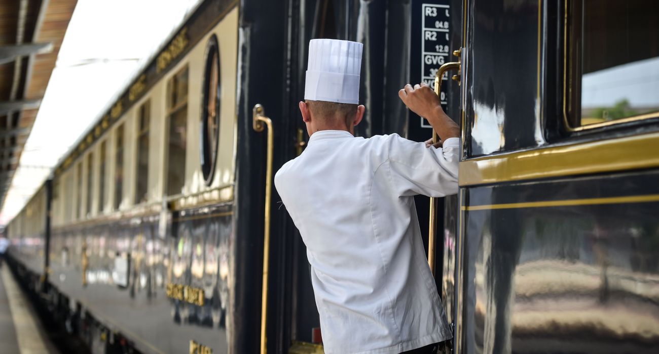 Famous Orient Express long distance passenger train