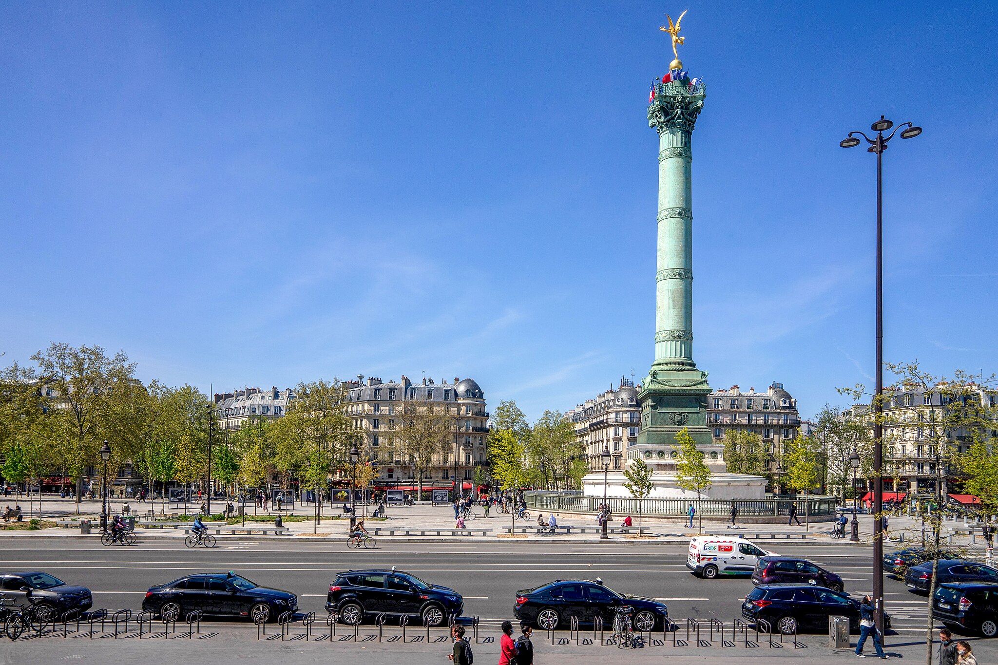 A stunning shot of Place de la Bastille near Moxy Paris Bastille, Paris France