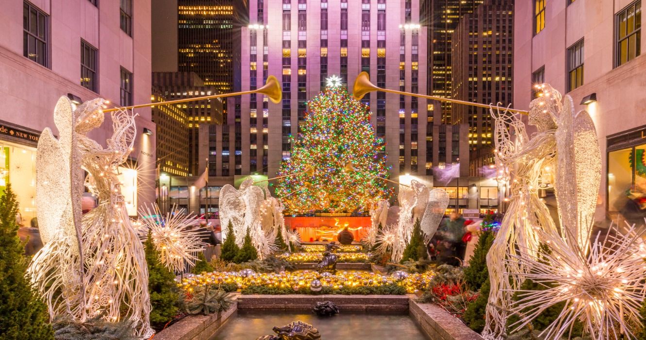 Christmas tree at the Rockefeller Center in Manhattan, New York City