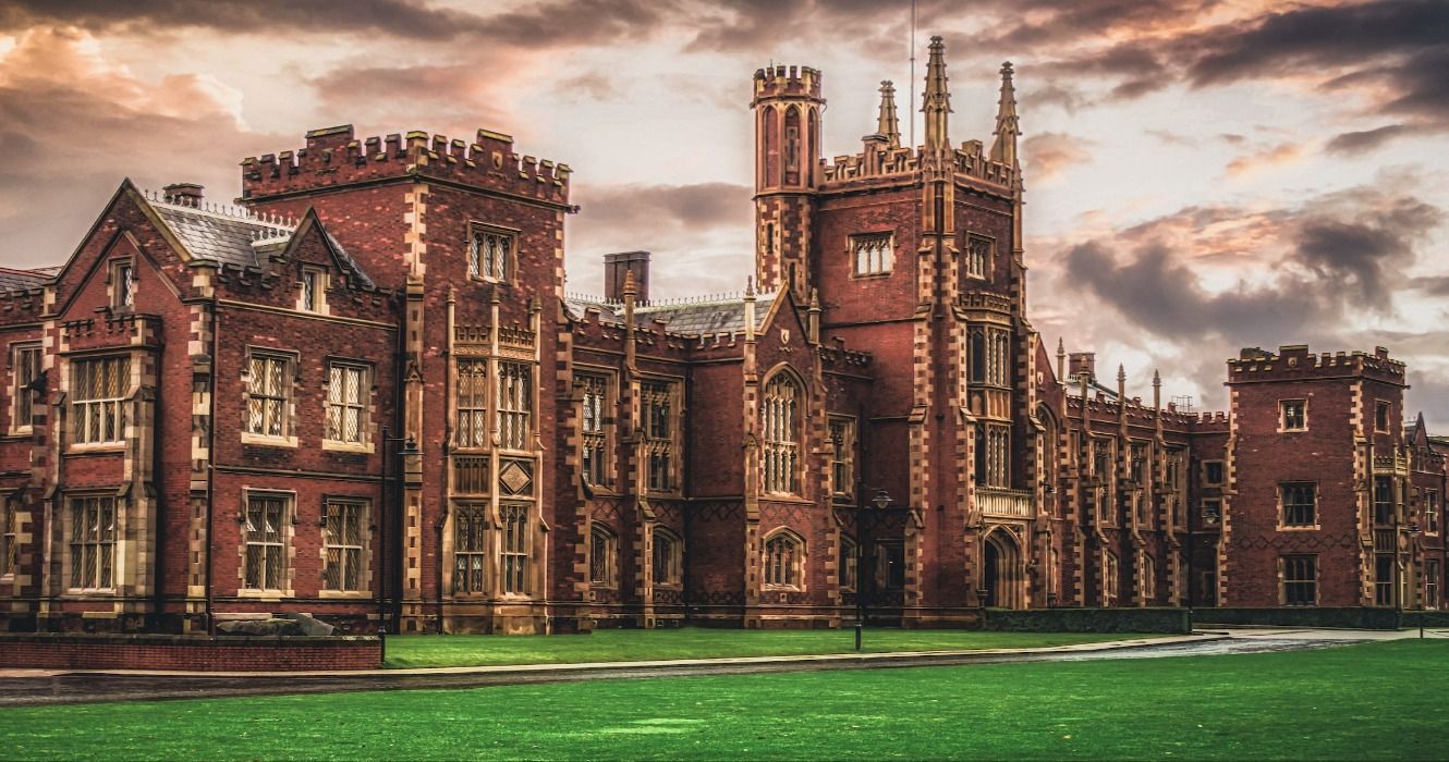 The Lanyon Building at Queen's University Belfast in Northern Ireland, United Kingdom, UK