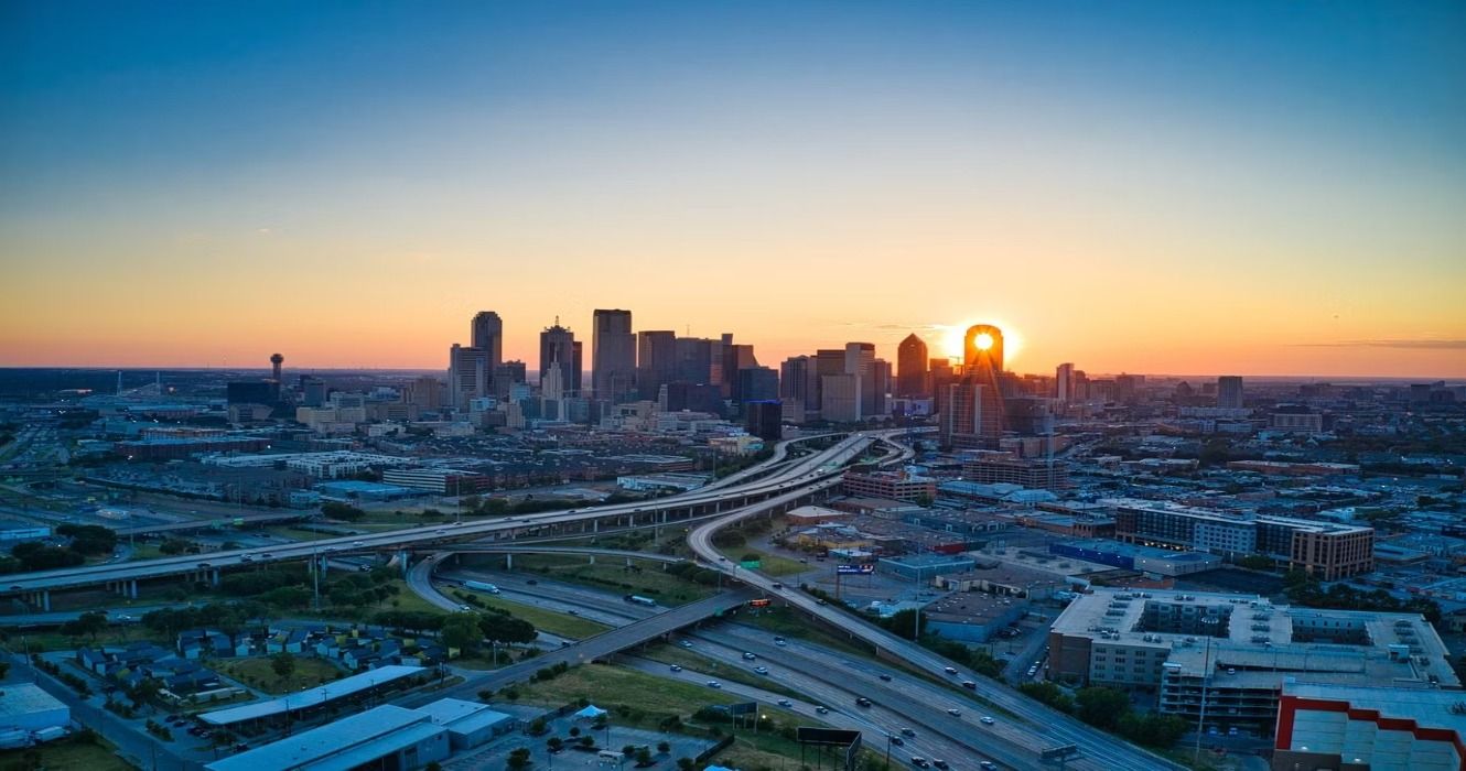 Sunset over Dallas, Texas
