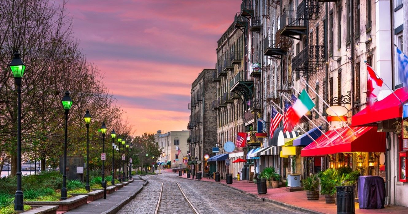 Savannah, Georgia, USA bars and restaurants on River Street