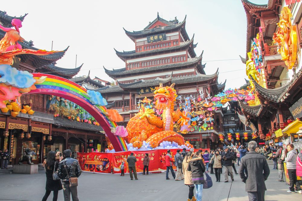 City God Temple, Shanghai, China, during the New Year period