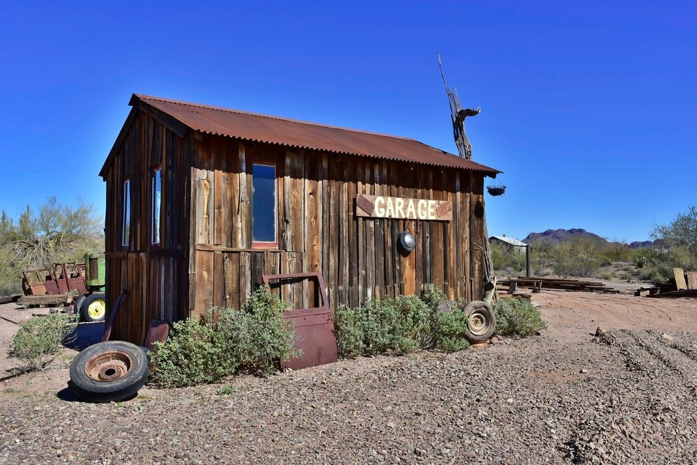 An old restored building at Vulture City ghost town and mine, Wickenburg, Arizona, USA