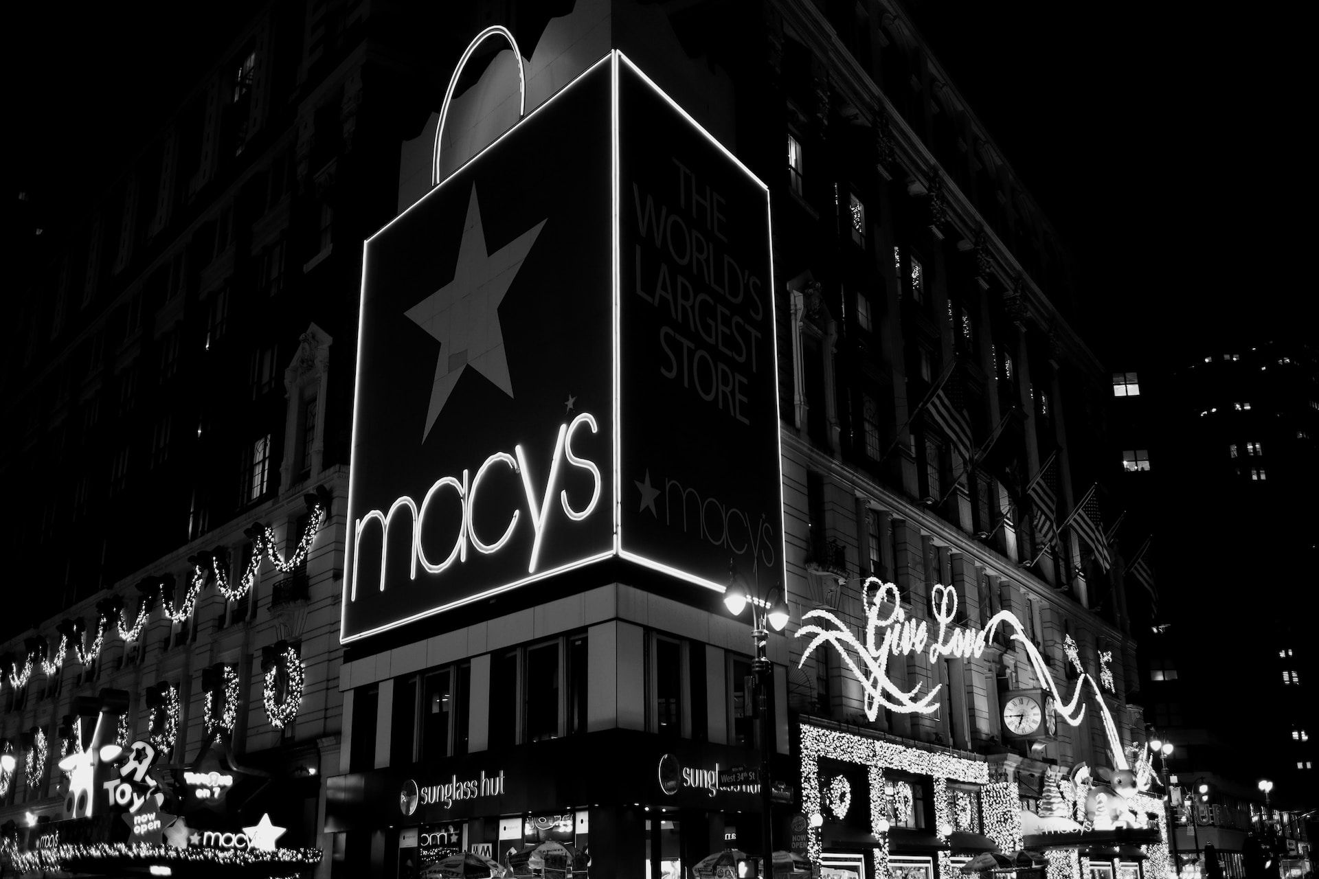 Macy's holiday lights at Herald Square