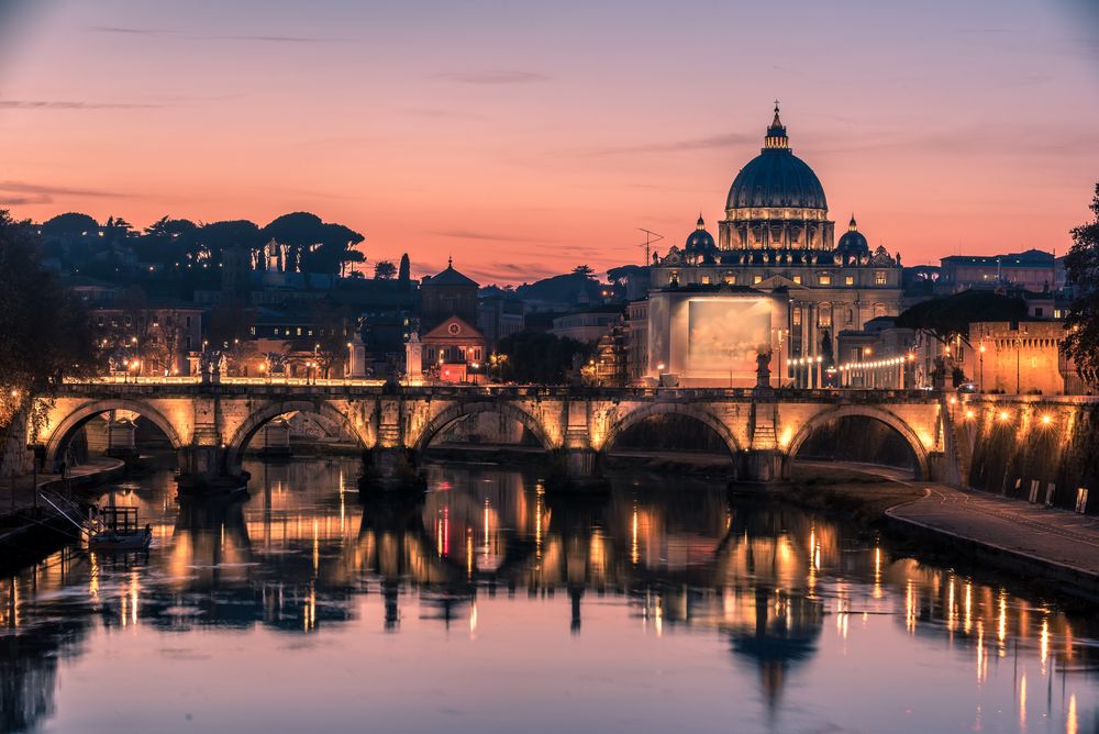 View of Rome, Italy at night