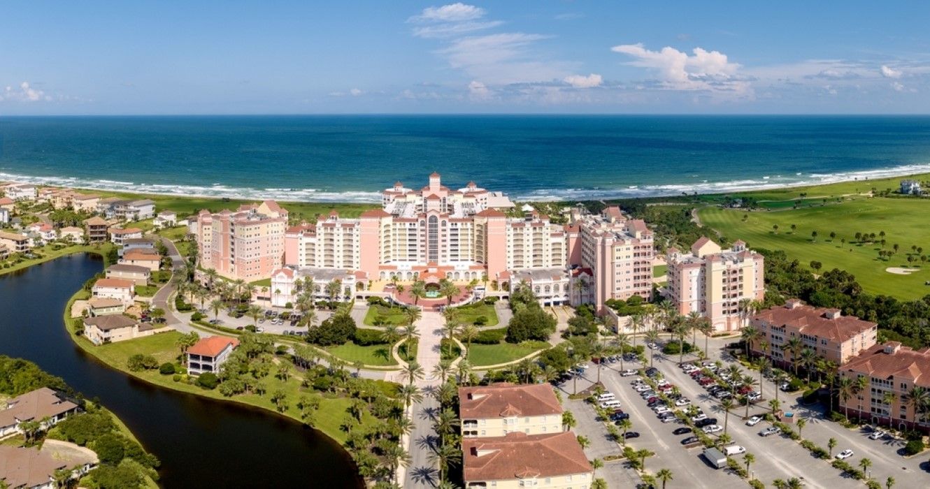 Aerial Panorama of Palm Coast, Hammock Beach Resort, Florida