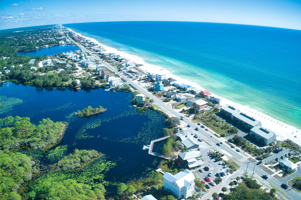 Beautiful 30A scene with curved horizon, Santa Rosa Beach