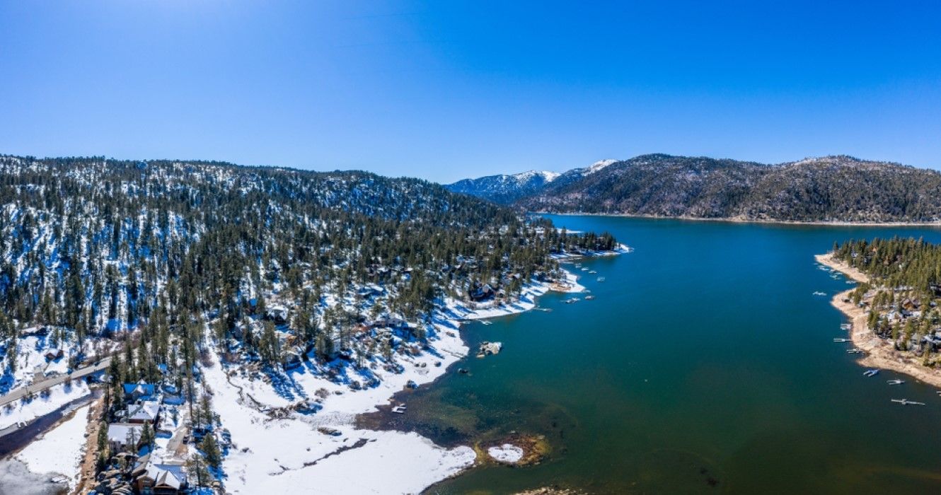 Big Bear Lake, California in winter