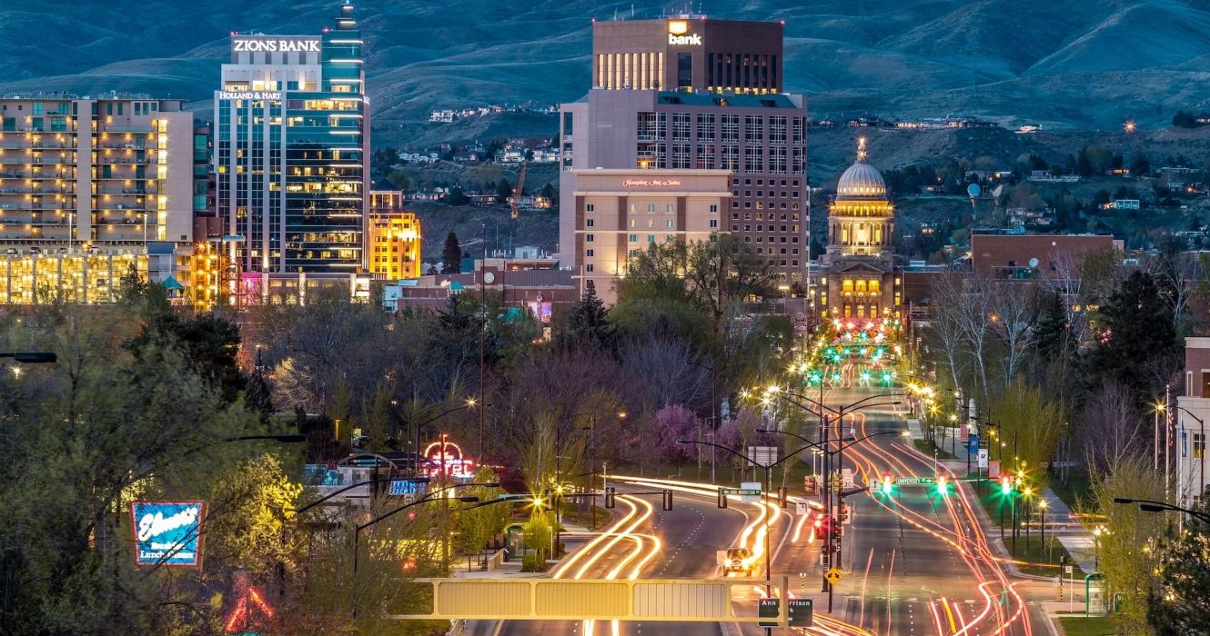 Downtown Boise, Idaho at night