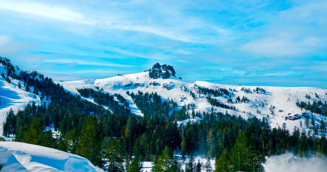 Kirkwood Ski Resort Mountains With Blue Sky