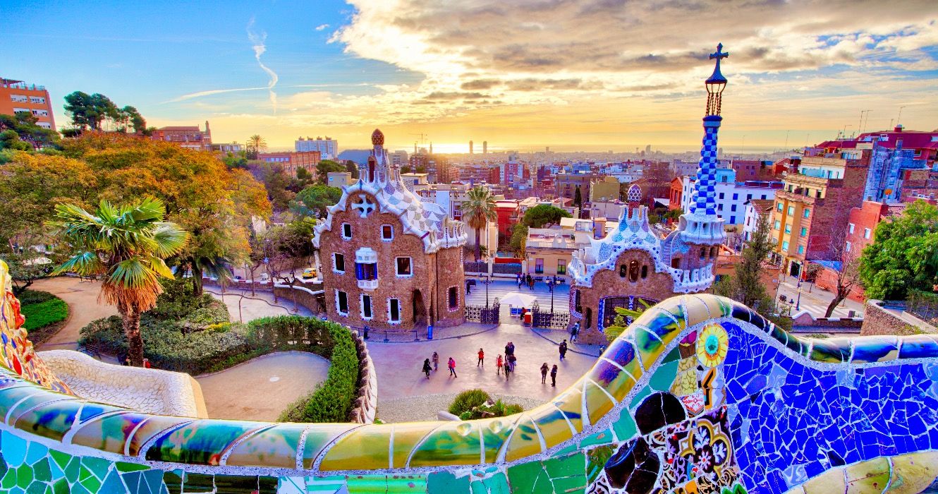Park Guell, Barcelona at sunset