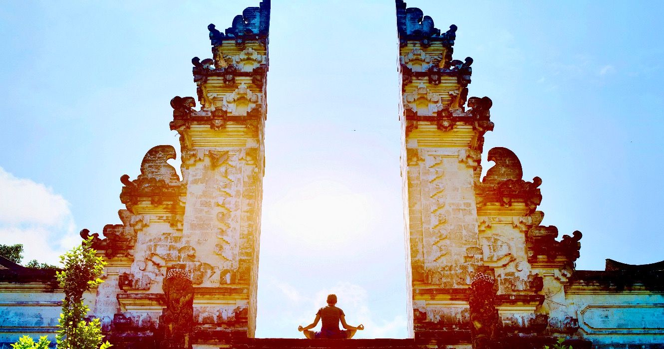 Person meditating in Bali