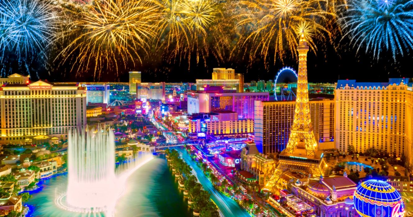 New Year fireworks on Las Vegas Strip