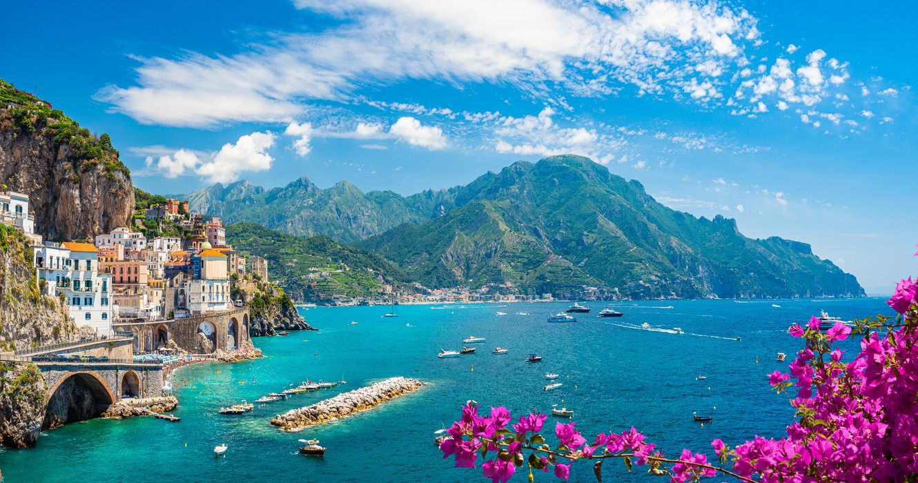 View of Atrani town along the Amalfi Coast, Italy, Europe