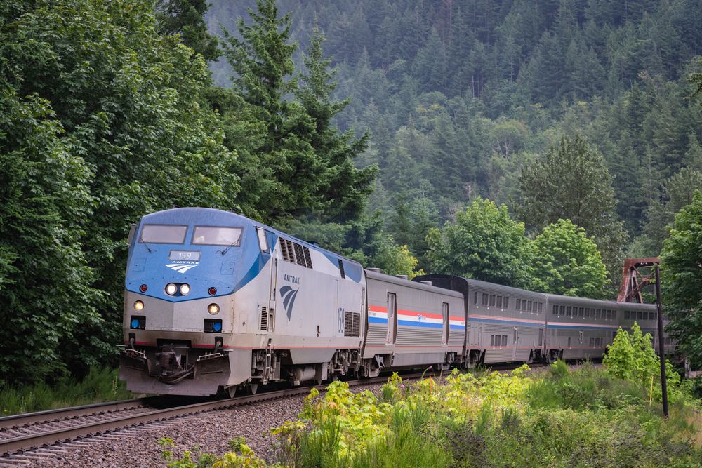 Amtrak Train outside of Seattle, Washington