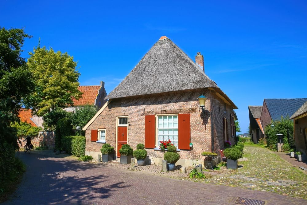 Old Dutch stone house in Bronkhorst, Netherlands