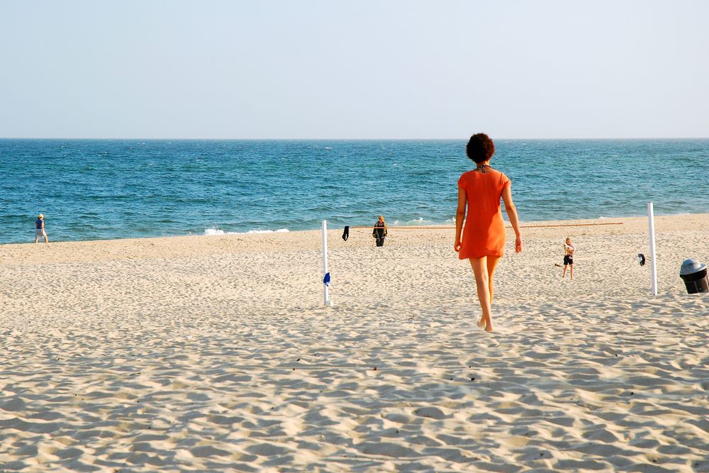 The main beach in East Hampton, NY, Long Island, USA