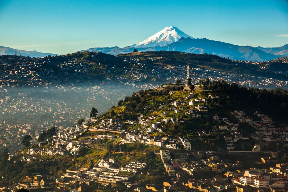 View of El Panecillo in the center of Quito, Ecuador