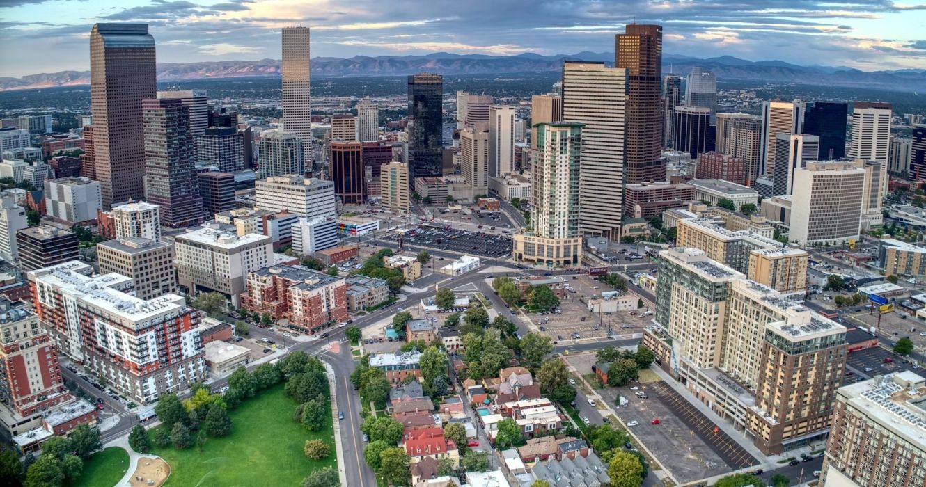 Aerial view of Denver, Colorado 